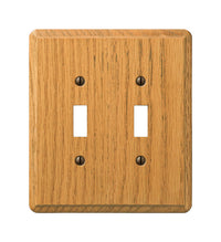 Amerelle Contemporary Brown 2 gang Wood Toggle Wall Plate 1 pk