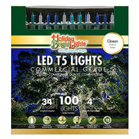 Christmas LED Light Set, T5, Commercial Grade, Ocean Blue & Teal, 100-Ct., 34-Ft.