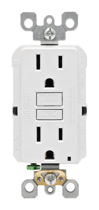 Leviton SmartlockPro 15 amps 125 V Duplex White GFCI Outlet 5-15R 1 pk