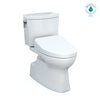 TOTO® WASHLET+® Vespin® II 1G® Two-Piece Elongated 1.0 GPF Toilet and WASHLET+® S550e Contemporary Bidet Seat, Cotton White - MW4743056CUFG#01