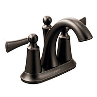 Oil rubbed bronze two-handle high arc bathroom faucet