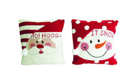 Celebrations Santa/Snowman Christmas Pillow Red/White Polyester 1 pk (Pack of 4)