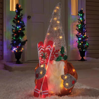 Celebrations LED Red 32 in. Ski Gnome Yard Decor