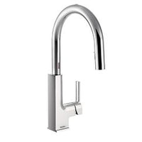 Chrome one-handle high arc pulldown kitchen faucet