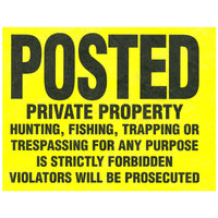 Hillman English Yellow Private Property Sign 11 in.   H X 11 in.   W