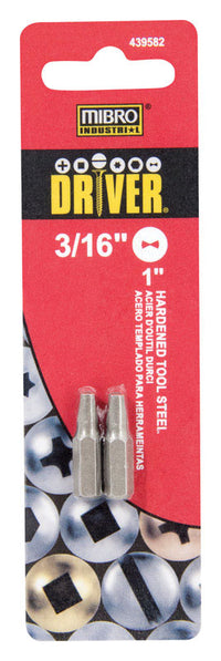 MIBRO Clutch 3/16 in. X 1 in. L Insert Bit S2 Tool Steel 2 pc