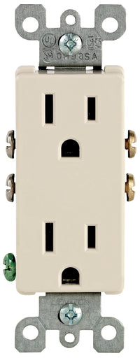 Leviton M26-05325-Tmp 15 Amp Light Almond Decora Duplex Receptacle Outlet 10 Count