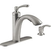 Linwood Pull Out Kitchen Faucet With Soap/Lotion Dispenser, Single Lever, Stainless Steel