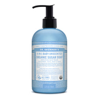 Dr. Bronner's 4-in-1 Baby Organic No Scent Sugar Soap 12 oz (Pack of 12).