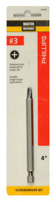 Power Screwdriver Bit, #3 Phillips, 4-In.