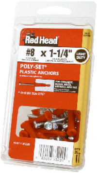 Wall Anchor, Plastic, 1.25-In., 20-Pk.