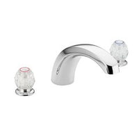 Chrome two-handle low arc roman tub faucet