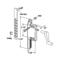 Prime-Line Satin Gray Cast Metal Left/Right Awning/Louver Window Operator For Universal (Pack of 6)