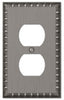 Amerelle Antique Nickel Pewter 2 gang Die-Cast Metal Duplex Wall Plate 1 pk