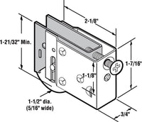 Prime-Line Roller Assembly 3/4" X 2-1/8" L X 1-7/16" H Adj Stl