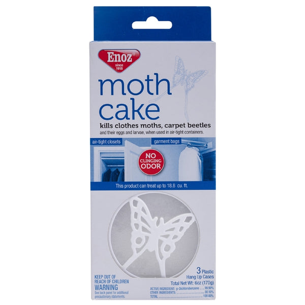 Enoz Moth Cake, Hanging Moth & Carpet Beetle Killer, 2 oz Cakes, 3 Ct 