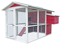 Vintage Chicken Coop, Red, Medium, 50 x 76 x 50-In.