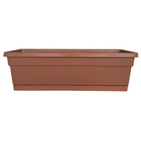 Window Box Planter With Tray, Light Terra Cotta Plastic, 24-In.