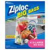 Ziploc Big Bags 10 gal. Storage Bag Clear (Pack of 4)