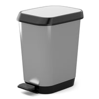 KIS 6.9 Silver Quadro Step On Wastebasket (Pack of 5)