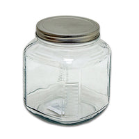 Pantry Jar, Glass/Silver Lid, 2-Qt. (Pack of 4)