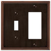 Amerelle Metro Line Aged Bronze Bronze 2 gang Die-Cast Metal Rocker/Toggle Wall Plate 1 pk