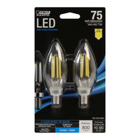 Feit Electric Blunt Tip E12 (Candelabra) LED Bulb Daylight 75 Watt Equivalence (Pack of 6)