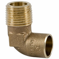 Copper Pipe Fitting, Elbow, 90-Degree, Male Pipe Thread, 1/2-In.