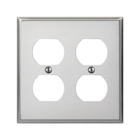 Amerelle Pro Polished Chrome Metallic 2 gang Stamped Steel Duplex Outlet Wall Plate 1 pk