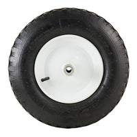 Wheelbarrow Tire + Wheel Assembly, Flat Free, Knobby Tread, 4.80-8