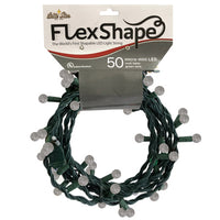 Flex-Shape LED Christmas Light Set, Pure White Faceted, 50-Ct.