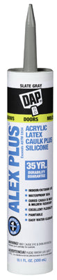 Dap Alex Plus Slate Gray Acrylic Latex All Purpose Caulk 10.1 oz. (Pack of 12)