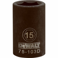 Metric Impact Socket, 6-Point, Black Oxide, 1/2-In. Drive, 15mm