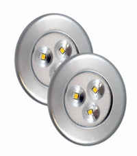 Amertac 75221S 2.75" X 1" Silver Lite-N-Up LED Utility Light Pucks 2 Count