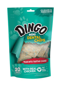 Dingo  Mini Dental Treat Chips  Chicken  Treats  For Dog 3 in. 20 pk