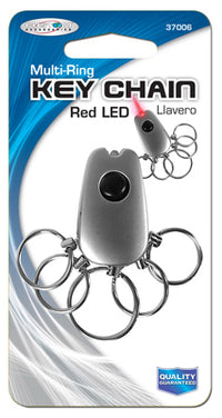 LED Keychain, 5 Detachable Rings, Battery Incl. (Pack of 6)