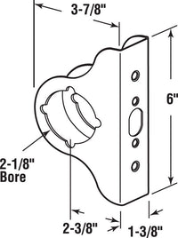 Prime-Line 6 in.   H X 3.9 in.   L Brass Brass Lock and Door Reinforcer