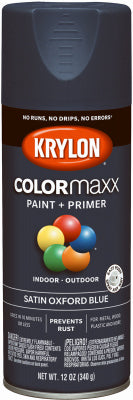 COLORmaxx Spray Paint + Primer, Satin Oxford Blue, 12-oz.