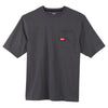 Milwaukee M Short Sleeve Men's Round Neck Gray Heavy Duty Pocket Tee Shirt