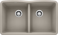 Diamond Equal Double Bowl - Concrete Gray