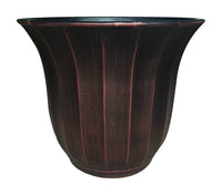 Southern Patio 9.86 in. H X 13.3 in. W Resin Ribbed Bell Planter Rust (Pack of 12).