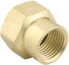 Threaded Pipe To Hose Connector, Brass, Double Female 1/2 NPT x 3/4-In. NH