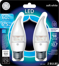 GE  CA11  CAM  LED Bulb  Soft White  60 Watt Equivalence (Pack of 4)