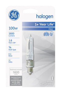 GE 100 W T4 Specialty Halogen Bulb 1,600 lm White 1 pk (Pack of 5)