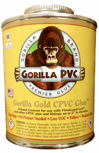 Gorilla PVC Gold Yellow Primer and Cement For PVC 16 oz