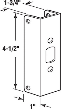 Prime-Line  4.5 in. H x 1 in. L Brushed Stainless Steel  Stainless Steel  Door Edge Reinforcer