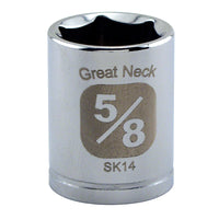 Great Neck 5/8 in.   S X 3/8 in. drive S SAE 6 Point Socket 1 pc