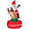 Gemmy Plug-In Constant Light Inflatable Animated Reindeer Rodeo 72.05 H in.