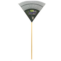 Rugg Polymer 30 in. Head Lawn Leaf Rake 65 L in. with 48 L in. Wood Handle (Pack of 12)