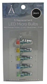 Christmas Lights LED Replacement Bulb, Micro, Multi-Color, 5-Pk.